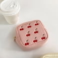 thumbnail image 3 of Cherry Embroidery Coin Purse PU Leather Trend Short Zipper Wallet Women Cute Mini Wallet Simple Fashion Wallets, 3 of 7