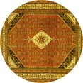 thumbnail image 1 of Ahgly Company Indoor Round Medallion Yellow Traditional Area Rugs, 3' Round, 1 of 4