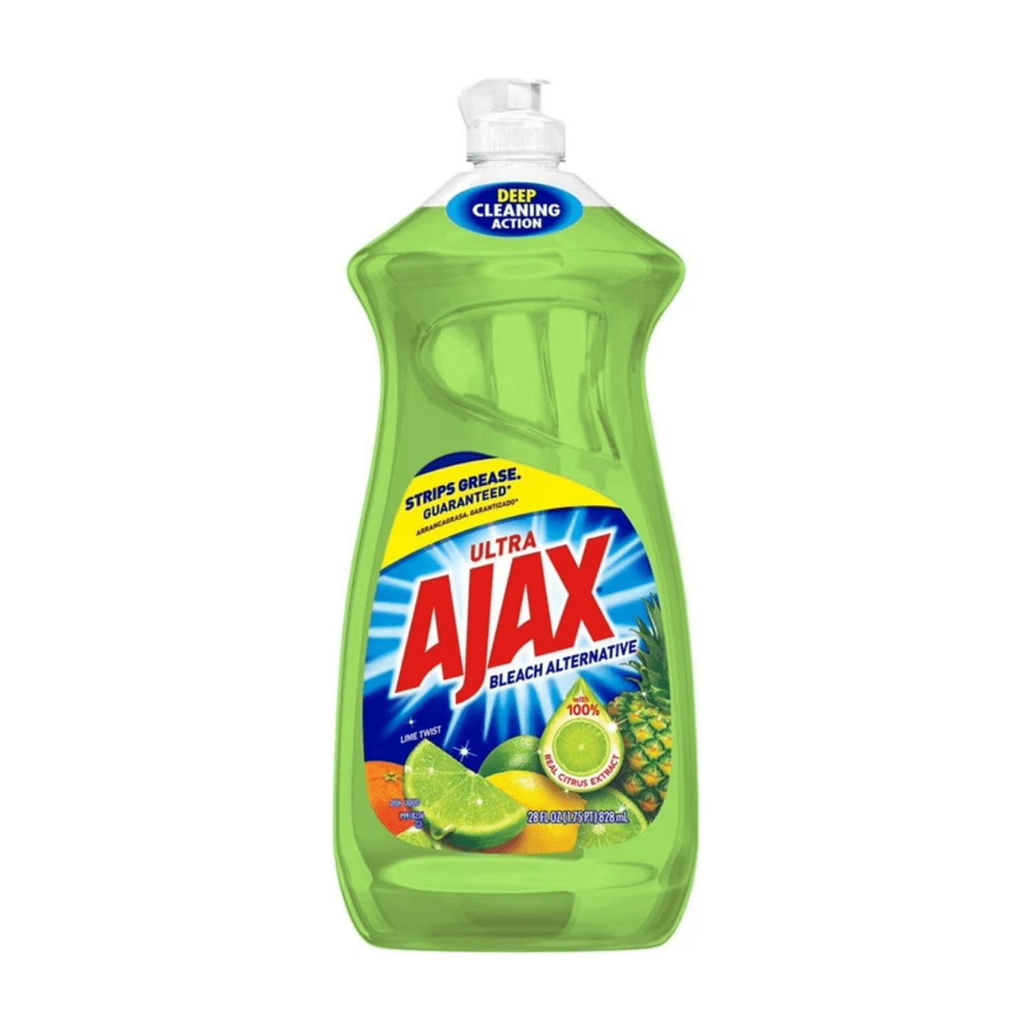 Ajax Ultra Liquid Dish Soap, Vinegar + Lime - 28 Fluid Ounce (Pack of 3)