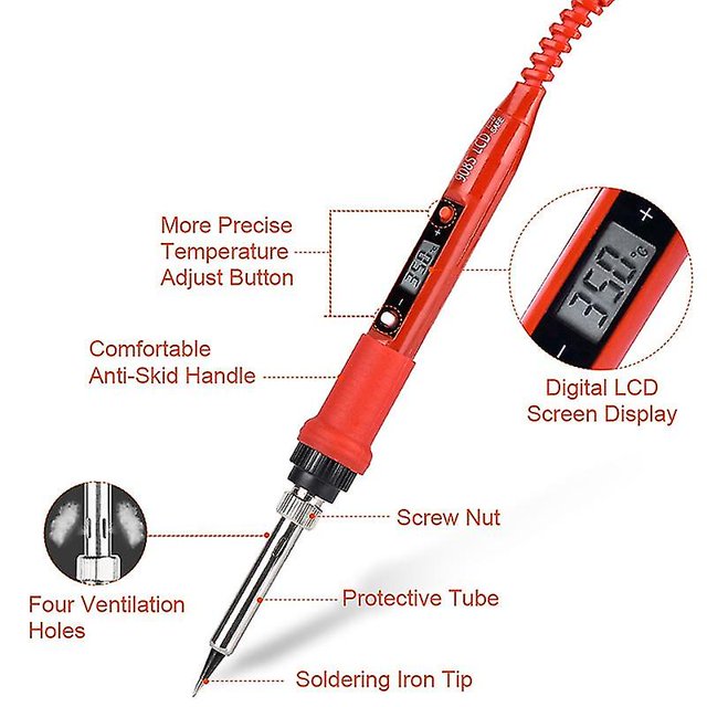Kit de soldador eléctrico Temperatura ajustable Lcd Pantalla digital Herramientas de soldadura ZefeiWu 8390615800556