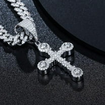 Iced Out Diamond Custom Bling Rapper Christ Cross Pendant For Unisex 14K Gold Plated Christian Religious Cross Jewelry 925 Sterling Silver Handmade Customized Unique Pendant