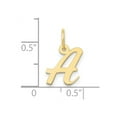 thumbnail image 2 of 11mm 10k Solid Yellow Gold Small Script Letter Name Personalized Monogram Initial A Charm Pendant Necklace for Women, 2 of 2