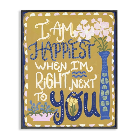 Stupell Industries Happiest Next To You Black Framed Giclee Art, design by Connie Summers