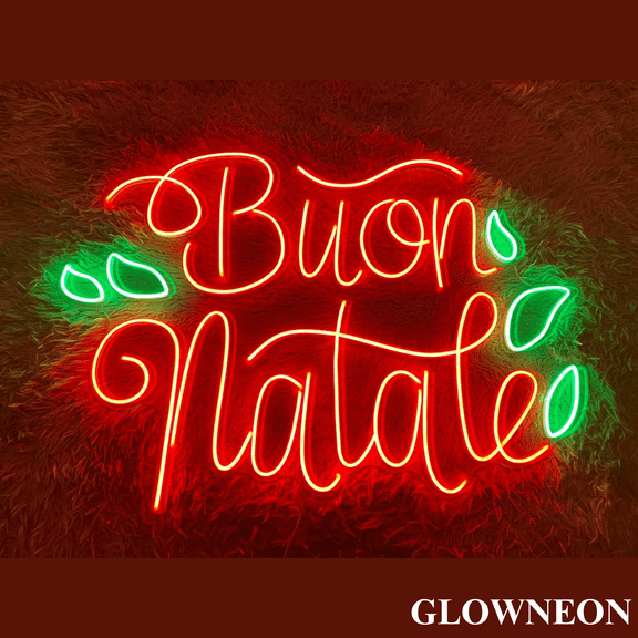 Glowneon Buon Natale Neon Sign, Italian Christmas Led Sign, Xmas Sign