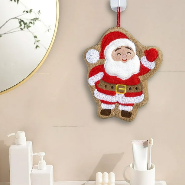 Toalla de Mano Navideña | Material: Poliéster | 25 X 21 X 1 Cm | Decoración para Baño Infantil | Color: D