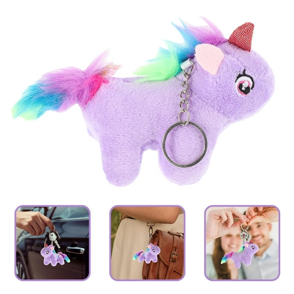 LEORX Plush Keyring Unicorn Shape Keychain 1Set