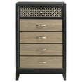 thumbnail image 3 of Coaster 5-Drawer Rectangular Transitional Wood Chest in Light Brown/Black, 3 of 14