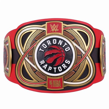 Toronto Raptors Championship Belt Metal Plates Hand-Tooled Leather Strap Adult Size Collectible