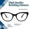 thumbnail image 3 of In Style Eyes Stylish Large Cateye Reading Glasses for Women Black +3.50, 3 of 7