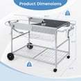 thumbnail image 2 of Costway Outdoor Grill Table for 18” & 22” Weber Original Kettle with Wire Rack, Garbage Can, 2 of 10