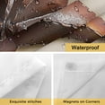 thumbnail image 4 of No Hook Shower Curtain with Snap in Liner, Vintage Texas Lone Star Hoop Waterproof Bath Curtain Double Layers with See Through Top Window, 4th of July Pentagram Hotel Shower Curtains 60x72in, 4 of 9