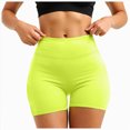 thumbnail image 2 of KPOPLK Women's Workout Biker Shorts - 3"/5"/8" High Waisted Tummy Control Spandex Booty Shorts for Volleyball Gym Yoga Shorts Dance,Yellow,Size L, 2 of 8