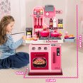 thumbnail image 3 of Hot Bee 34 inch Play Kitchen Toy Sets for Girls, Cooking Stove, Play Sink, Oven w/ Realistic Lights&Sounds, Birthday Christmas Toys Gift for Toddlers Girls Boys 3 4 5 6+, 3 of 9