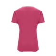 thumbnail image 5 of Plain T Shirts for Women Summer Short Sleeve U Neck Stretch Slim Fitted Tshirts Base Layer Solid Basic Tees, 5 of 6