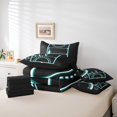 thumbnail image 4 of YST Sports Bedding Comforter Set 7-Piece, Golf Theme, Queen, Black Teal Blue, 4 of 4
