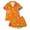 p-588Orange1376, variant on CAIVO Girls Halloween Print Pajama Sets Lapel Short Sleeve Button Down Shirt With Shorts 2 Piece Kids Nightwear Pyjamas