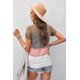 thumbnail image 4 of ABPHQTO Top de mujer de punto con cuello de pico y estampado de rayas multicolor, 4 of 5