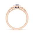 thumbnail image 2 of ANGARA Natural 1.55 Ct Vintage Style Bezel-Set Sapphire Ring with Diamonds in 14K Rose Gold for Women (Size-8x6mm) | September Birthstone, Anniversary, Jewelry Gift for Women | Natural Sapphire Ring, 2 of 9