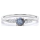 thumbnail image 1 of JeenMata Delicado Diseño Diamante de Sal y Pimienta de Talla Redonda de 0,6 Quilates con Moissanita: Anillo de Compromiso con 6 Piedras en Forma de Punta: Baño de Oro Blanco de 18 K sobre Plata, 1 of 6