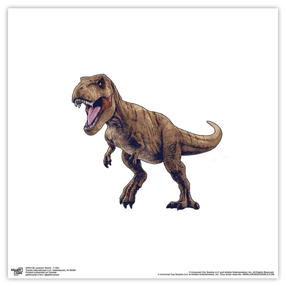 Gallery Pops Jurassic World - T. Rex Wall Art, Unframed Version, 12" x 12"
