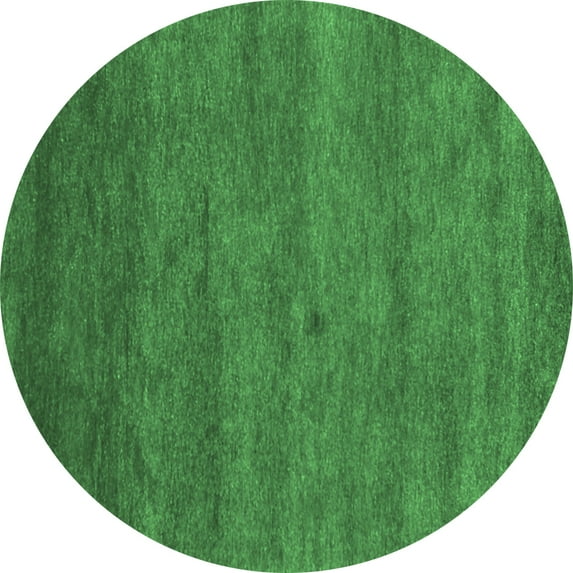 Ahgly Company Indoor Round Abstract Emerald Green Contemporary Area Rugs, 6' Round