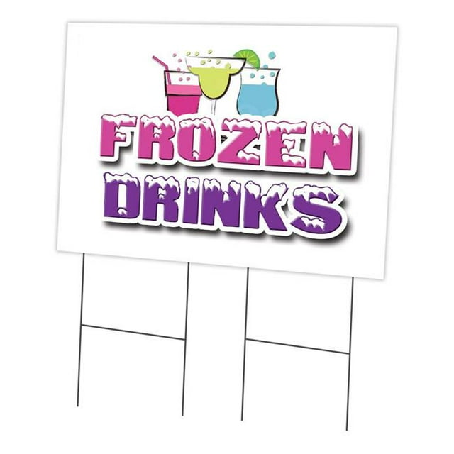 SignMission C-2436 Frozen Drinks 24 x 36 in. Frozen Drinks Yard Sign & Stake