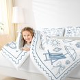 thumbnail image 4 of Manfei Sea Beach Chair 7 Pieces Full Size Bedding Sets,Bow Palm Anchor Full Size Bed in a Bag,Light Gray Reversible, 4 of 7
