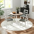 thumbnail image 4 of Gymax Set of 4 Dining Chairs Ladder Back Armless Side Chair w/ Solid Rubber Wood Legs Gray, 4 of 10