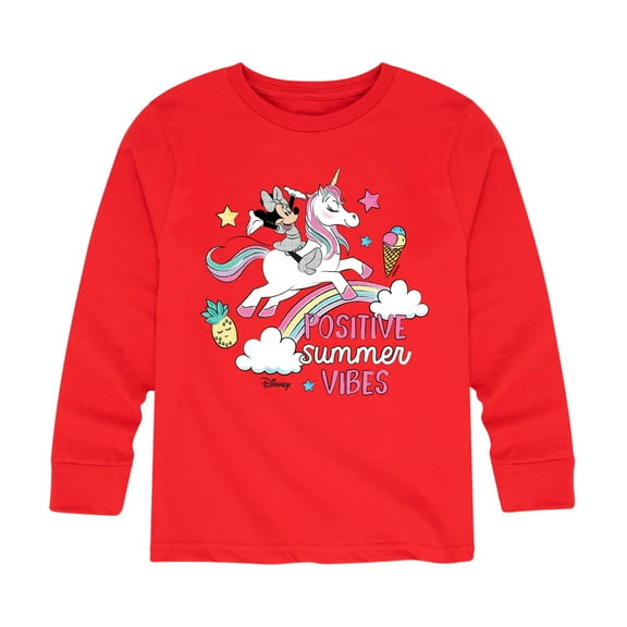 Mickey & Friends - Positive Summer Vibes - Toddler And Youth Long Sleeve Graphic T-Shirt