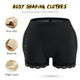 thumbnail image 6 of Women's Butt Lifter Padded Lace Panties, Plus Size Seamless Hip Enahncer Body Shaper Boyshort Underwear, Black/Beige, L-6XL, 6 of 9