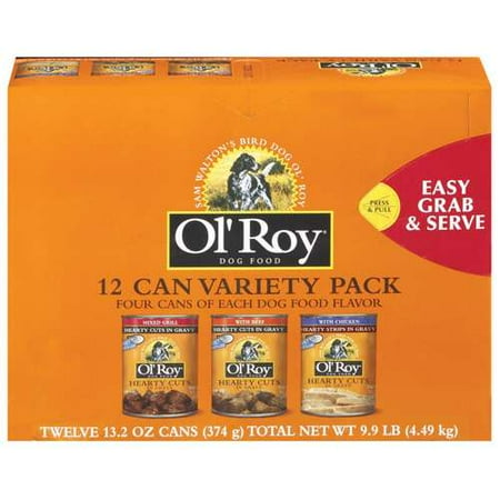 Ol Roy Mixed Grill/Beef/Chicken Dog Food Hearty Cuts In Gravy, 12 pk