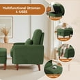 thumbnail image 3 of DREAMSIDEA Accent Chair with Storage Ottoman, Adjustable Backrest Lounge Chair with Footrest, Corduroy Reading Chair with Pillow and Side Pockets for Living Room & Bedroom-Green, 3 of 6