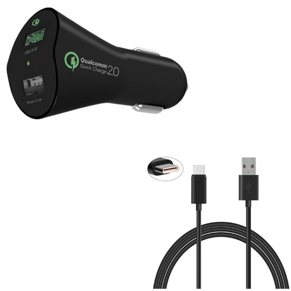 30W Fast Car Charger w Charger 6ft USB Cable for Google Pixel 6/Pro - 2-Port USB Power Adapter, Cord Power Wire Q3R Compatible With Google Pixel 6/Pro