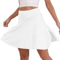 thumbnail image 5 of Lcziwo Women's Athletic Skorts High Waist Tummy Control Solid Skorts Tennis Workout Fitness Yoga Skirts with Pockets White,XXL, 5 of 7