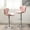 Pink, variant on Pink Upholstered Barstool Set, 2 Units | 360-Degree Rotation and Height Control | Wavy Seat with Thick Foam | Footrest for Relaxed Bar Sitting