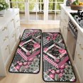 thumbnail image 4 of Kitchen Rugs Sets Of 2,Pioneer Flower Floral Print Pattern Anti Fatigue Kitchen Mat Rugs Non Slip Washable,Decorative Kitchen Floor Mats for Kitchen,Sink,Laundry,17"x47"+17"x47", 4 of 5