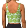 thumbnail image 4 of Uemuo Green Lemon Slices Pattern Women's Sports Bra - High Impact Support, Breathable, and Comfortable Athletic Bra for Running, Yoga, and Workouts, 4 of 9