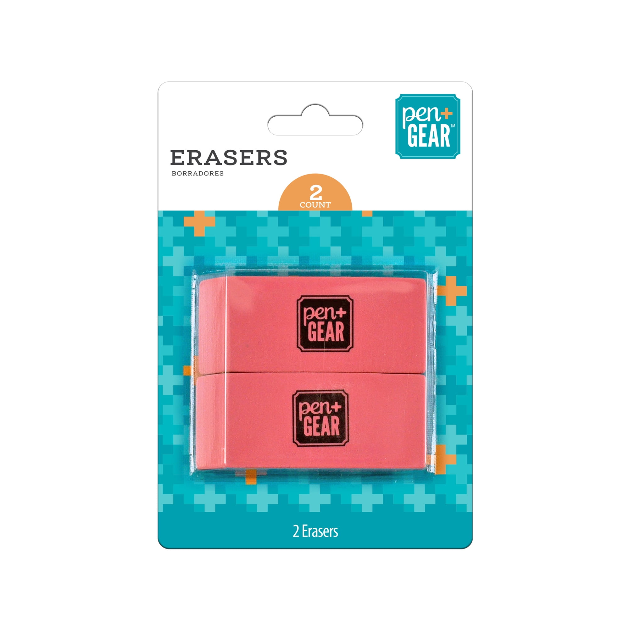PEN+GEAR Smudge-Proof Pink Erasers 2 Count 