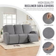 thumbnail image 3 of Timeles Recliner Covers, Stretch Reclining Chair Covers, Recliner Sofa Slipcovers Stripe Jacquard Recliner Couch Covers Furniture Protector Covers for Pet Kid (3 Seater, Light Gray), 3 of 7