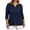 Navy-50, variant on Perfectbot Women's Plus Size 3/4 Sleeve V-Neck Tee Casual Solid Color T-Shirt Sizes L-5X
