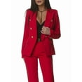 thumbnail image 2 of Women'S Two Piece Suits - Business Blazer Pants Suit Set, Professional Work Outfit for Office Red XL, 2 of 8