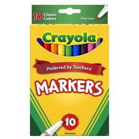 Crayola - Classic Markers Fine Line 10 Count (Cases of 12 Items)