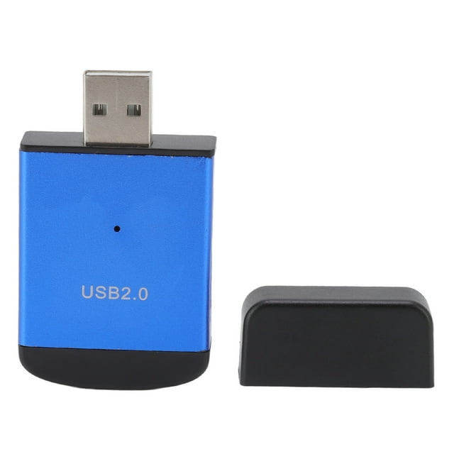 Lector de Tarjetas USB2.0 Multifunción Máximo 480Mbps Aleación de Aluminio Plug and Play Comprobación Automática Lector de Tarjetas de Memoria Azul