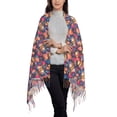 thumbnail image 2 of Rateoe Skull colorful daisy Women's Traditional Scarf Wrap Tassel Shawl Fringes Neck Head Shawl Retro Scarf, 2 of 8