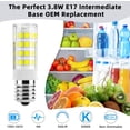 thumbnail image 4 of HENF-2Pack KEI D28A KEL2811 5304517886 5304498578 KEI D28M KEL 2815 Refrigerator LED Light Bulb Replacement AC100-265V 3.8W E17 Intermediate Base Freezer LED Lamp, Cool White 6000K, 4 of 4