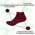 thumbnail image 2 of Men's Rayon from Bamboo Fiber Colored Sports Superior Wicking Athletic Ankle Socks - Maroon - 2 Pairs - Size 10-14, 2 of 4