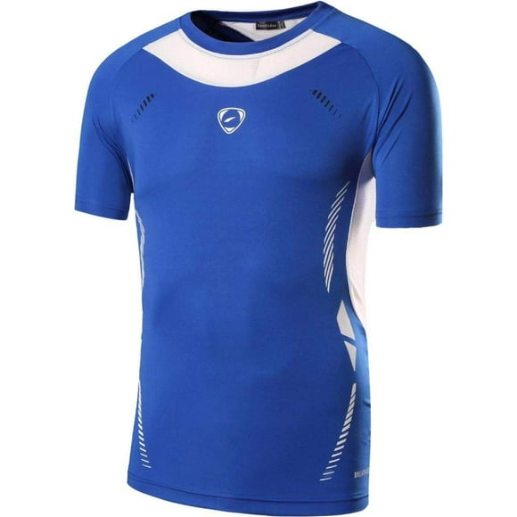 Sportides T-Shirts de Sport Actifs à Manches Courtes Respirants pour Grand Garçon T-Shirts Tees Hauts LBS707 Bleu m