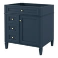 thumbnail image 7 of 30-inch Modern Blue Bathroom Vanity Cabinet with 3 Drawers & Door Organizer - No Top Sink Included, 7 of 7