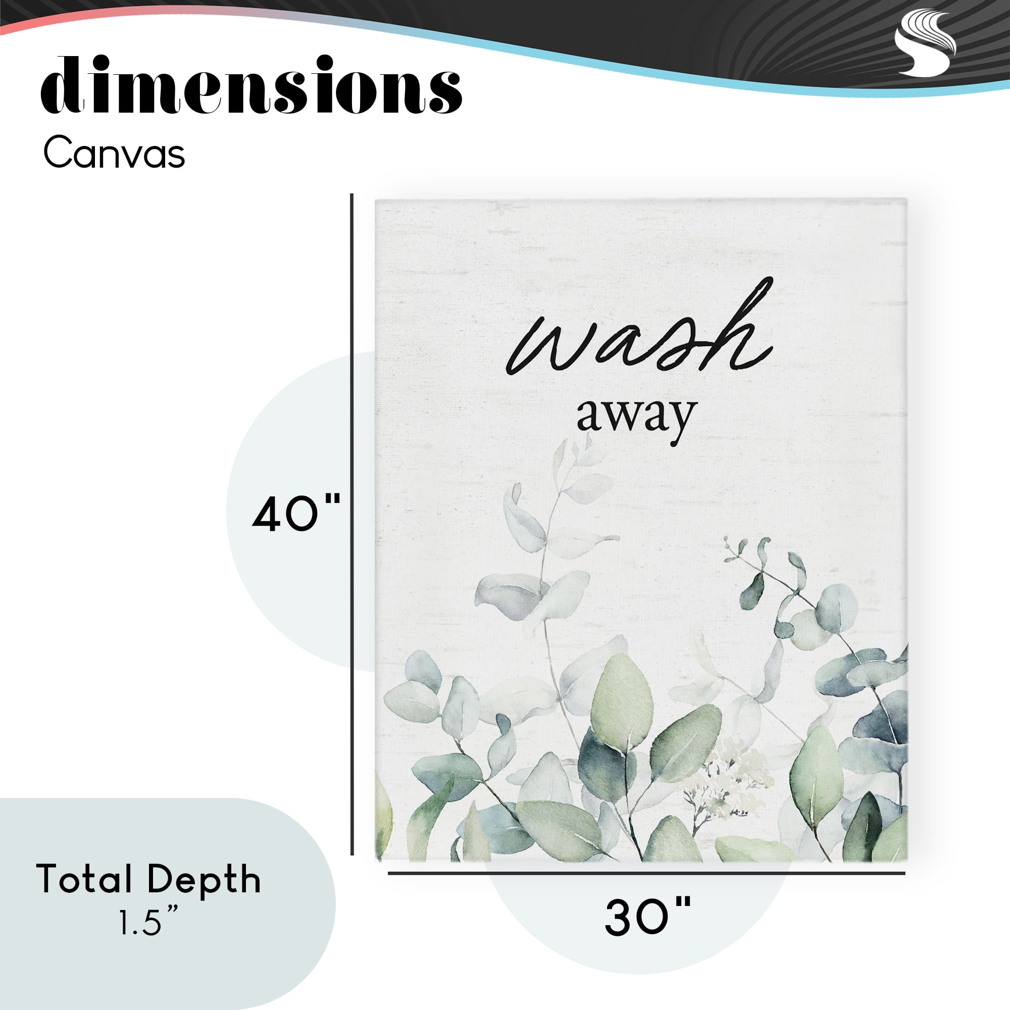 Wash Away Eucalyptus Canvas Wall Art, design by Lettered and Lined