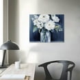 thumbnail image 3 of Nawypu  Indigo Bouquet Canvas Wall Decor by Artist Nan for Living Room, Bedroom, Bathroom, Kitchen, Office, Bar, Dining &amp; Guest Room - Ready to Hang - 20x16 inch, 3 of 4